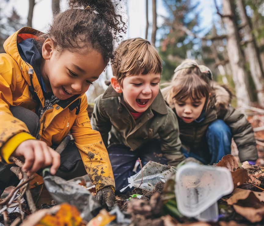 view-children-practicing-health-wellness-activity image Children exploring nature